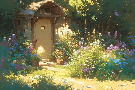 门外的小花园背景图片