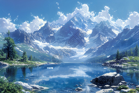 傲立天地的雪峰背景图片