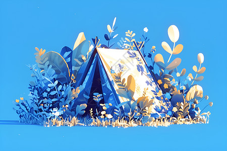 仙境中的营地背景图片