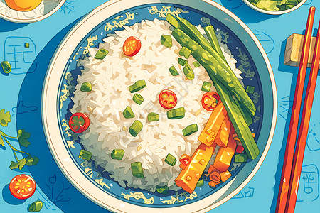 香喷喷白米饭香喷喷的米饭插画