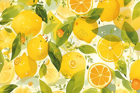 清新柠檬背景背景图片