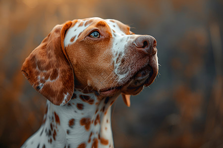 眺望远方的斑点犬高清图片