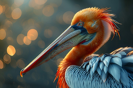 彩色的鹈鹕动物羽毛高清图片