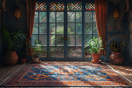 室内细节图摩洛哥风格地毯设计图片
