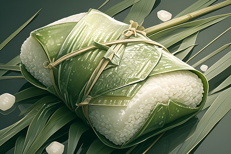 翠绿的粽子背景图片