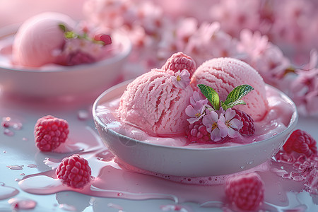 冰爽美食可口甜蜜的冰淇淋背景