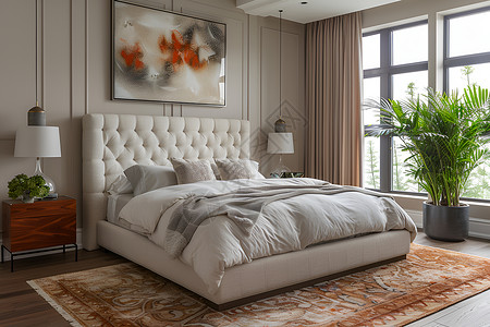 免抠大床现代简约卧室设计图片