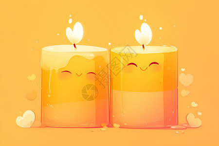 蜡烛烛光卡通燃烧的蜡烛插画