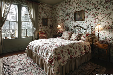 怀旧家具怀旧复古的卧室装修设计图片