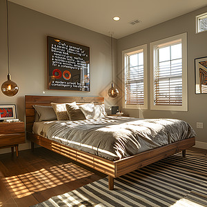 卧室吊灯温馨的卧室设计图片