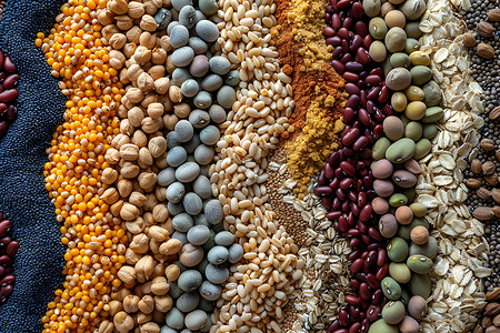 小麦颗粒排列整齐的杂粮背景