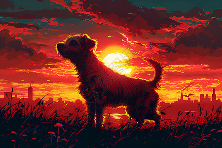 阳光下的小狗背景图片