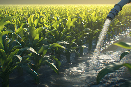 农田干旱灌溉玉米背景