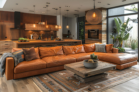 棕色的沙发装饰棕色的高清图片