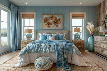 主题卧室蓝色主题的卧室背景