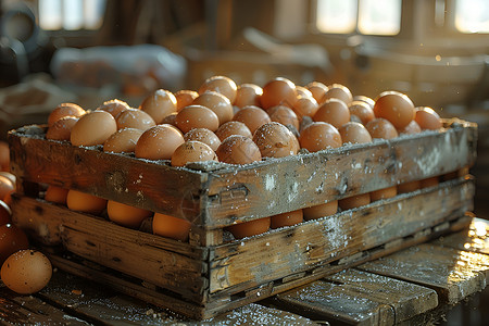 木架上的鸡蛋背景图片