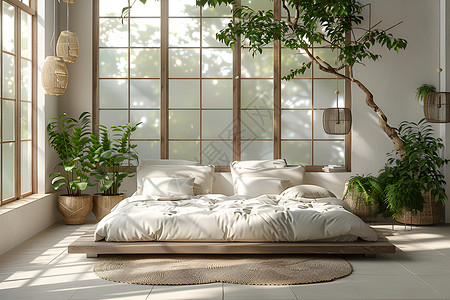 日式风格的卧室背景图片