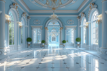 客厅水晶灯豪华的别墅大厅设计图片