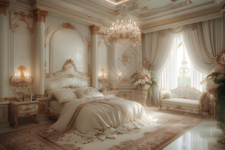 奢华的卧室背景图片