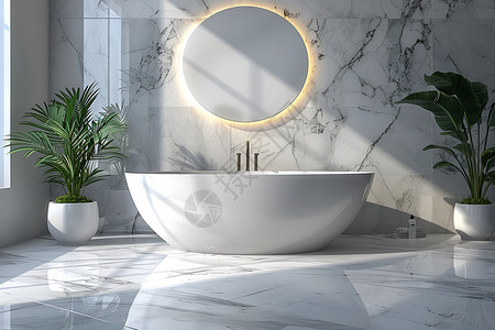 水管连接件现代极简豪华浴室设计图片