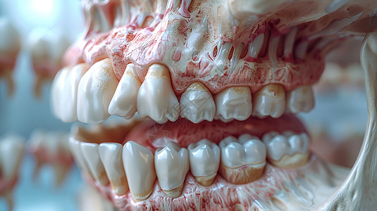 牙齿立体素材展示的医疗牙齿模型背景