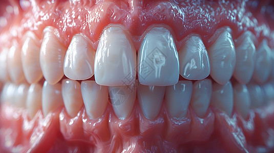 三维立体酷炫背景展示的牙齿模型背景