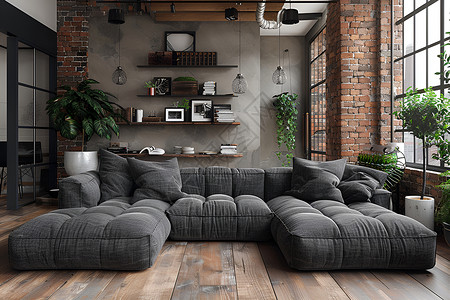 温馨室内家居室内的沙发家具设计图片