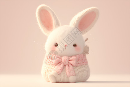 针毡毛茸茸的粉色兔子设计图片