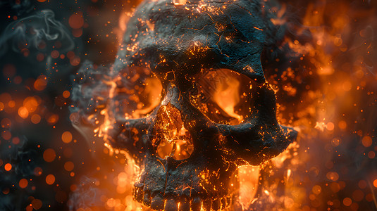 火焰中的骷髅头背景图片