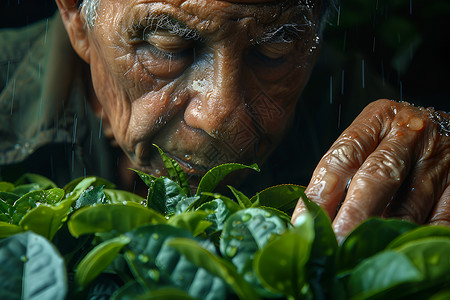 工人农民农民在采茶背景