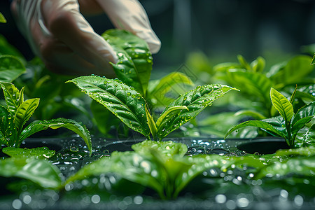 手工工人工人手工采摘茶叶背景