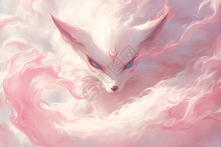 梦幻粉色狐狸背景图片