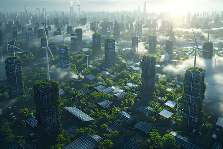 城市清晨清晨的能源都市设计图片