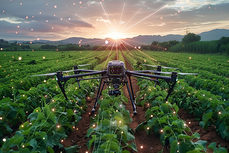 农业无人机智能化下的田野设计图片