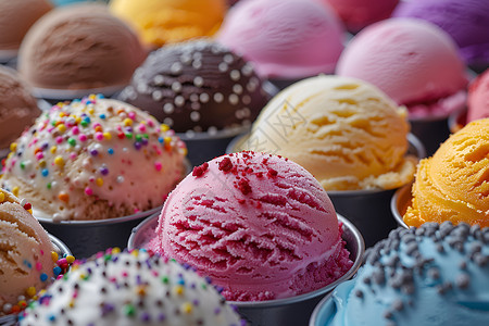 糯米球冰淇淋多个冰淇淋球背景