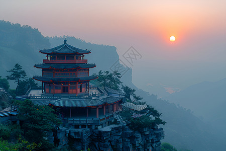 牛首山上的寺庙背景