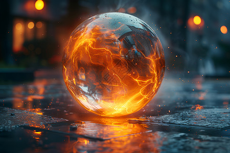 橙色能量球光效能量之球设计图片