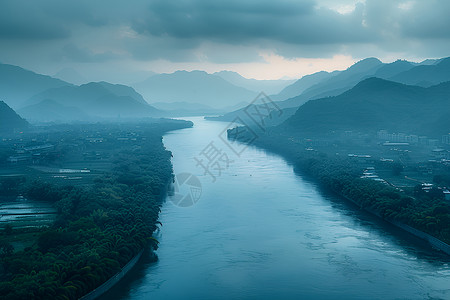 缥缈山川背景图片