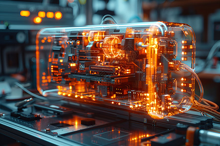 豪迈生产线发光的智能机器设计图片