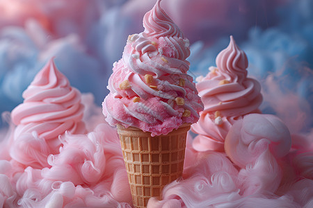 粉色食物粉色的冰淇淋背景