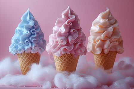 冰淇淋纹理甜蜜多彩的棉花糖冰淇淋背景