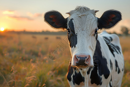 乳牛在田园环境中背景