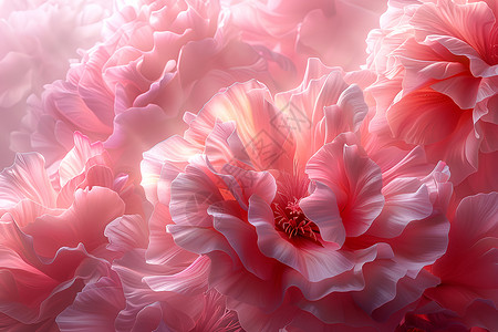 艺术花卉抽象粉色背景插画