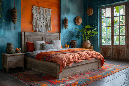 缤纷波西米亚风格的卧室设计图片