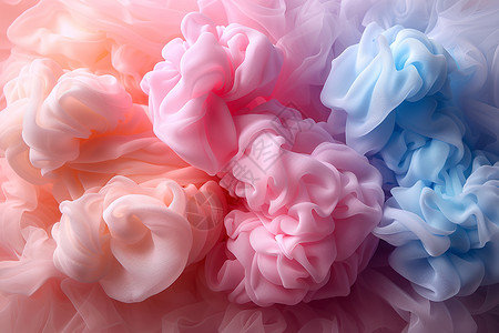 棉花糖实验粉色和蓝色云朵插画