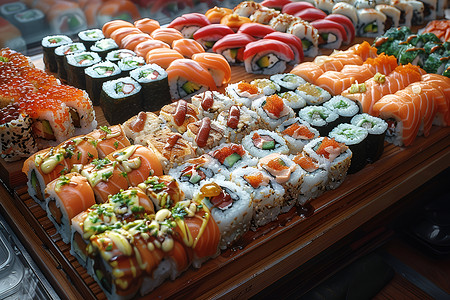 美味的日料寿司背景图片