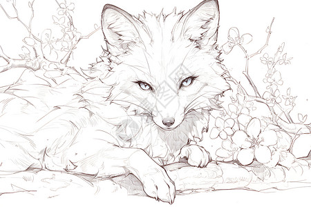 手绘的狐狸背景图片