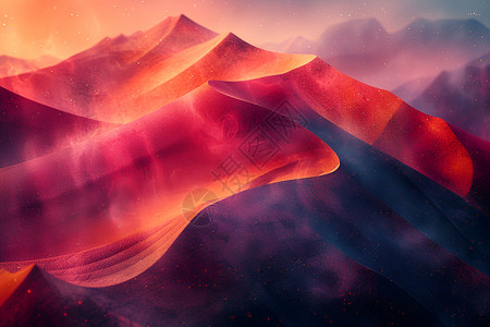 彩色的山峰延绵山脉高清图片