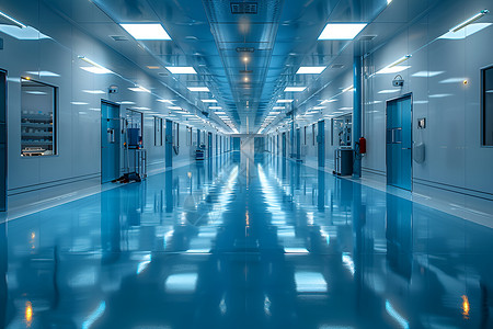 灯光走廊整洁的工厂实验室背景