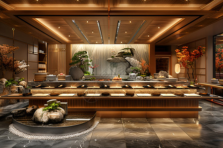 高档寿司餐厅背景图片